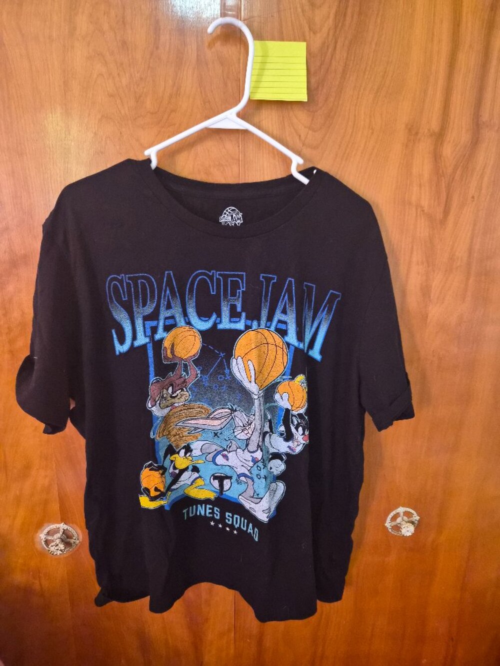 Space Jam Tunes Squad Graphic T-Shirt XXL Black Looney Tunes Basketball Tee